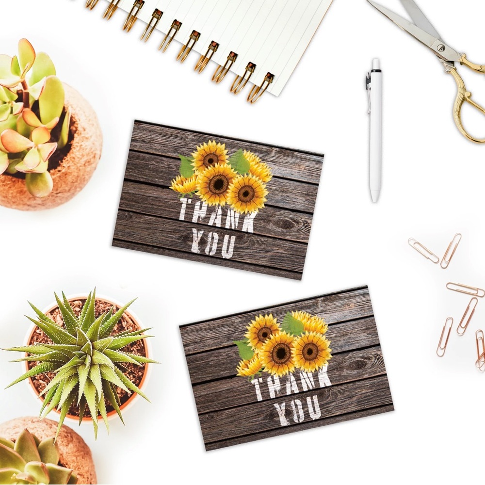 50 Pack 4X6 Sunflower Thank You Cards PRICE IS FIRM - Picture 3 of 5